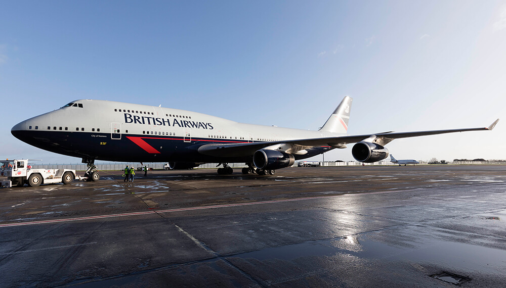 British Airways Landor Liveried 747 Touches Down At Heathrow