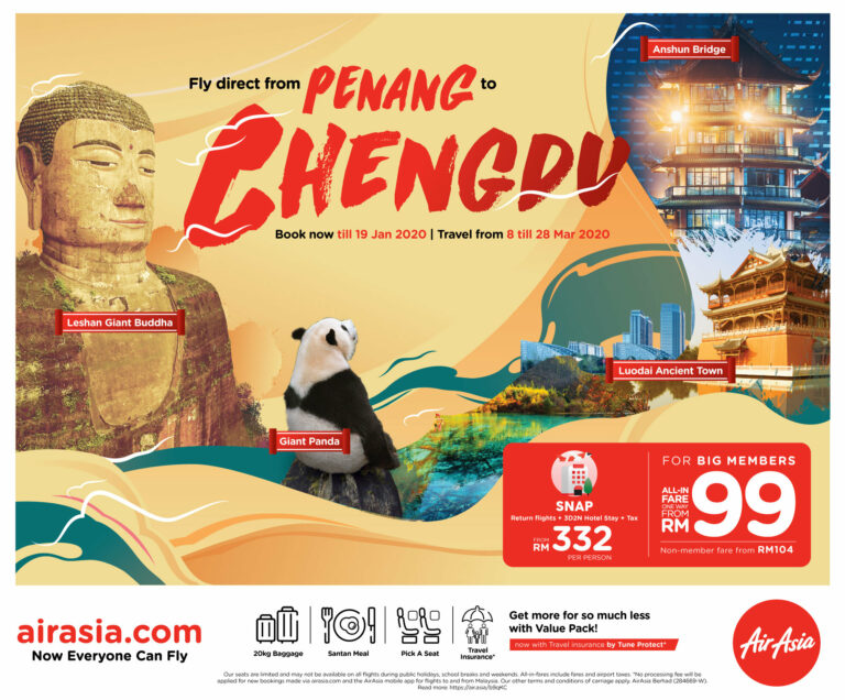 AirAsia Expands Penang Network with New Direct Flights to Chengdu