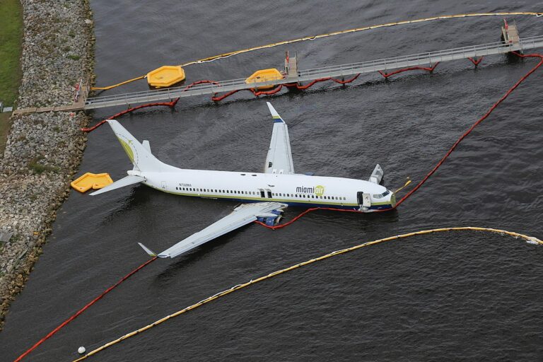 Miami Air Boeing 737 Skids Off Runway Into River in Jacksonville