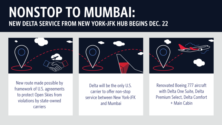 New Delta service from New York to Mumbai