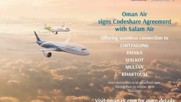 Oman Air and SalamAir Sign Codeshare Agreement