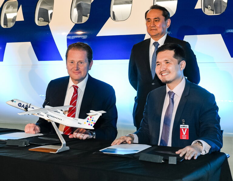 Qazaq Air Takes Delivery of a Bombardier Q400 Aircraft